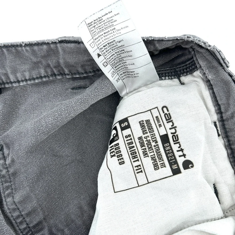Carhartt Faded Grey Work Pants 34x36 Distressed Repair Grunge Workwear Carpenter